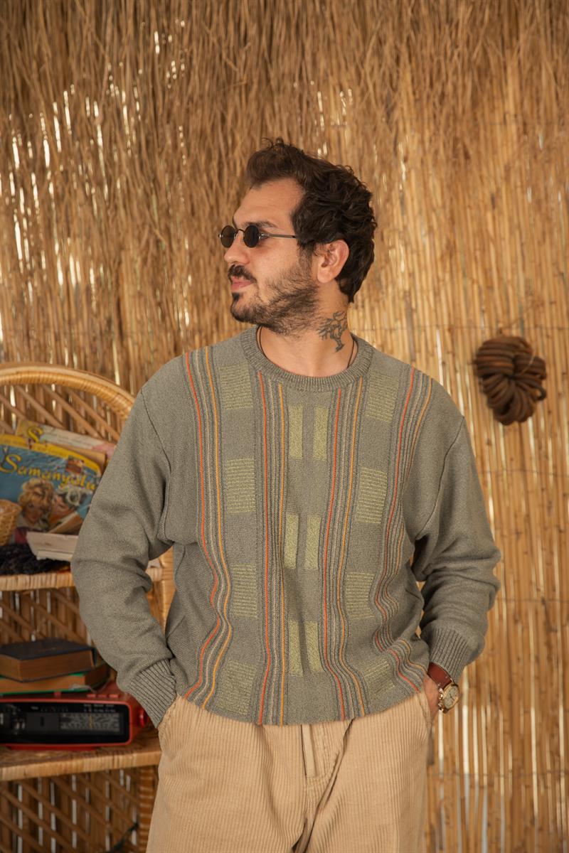 Vintage İTALİAN Unisex Salaş Kazak