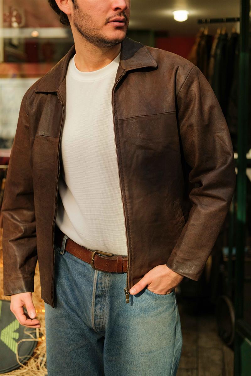  JOMILS England Biker Model Unisex Deri Ceket