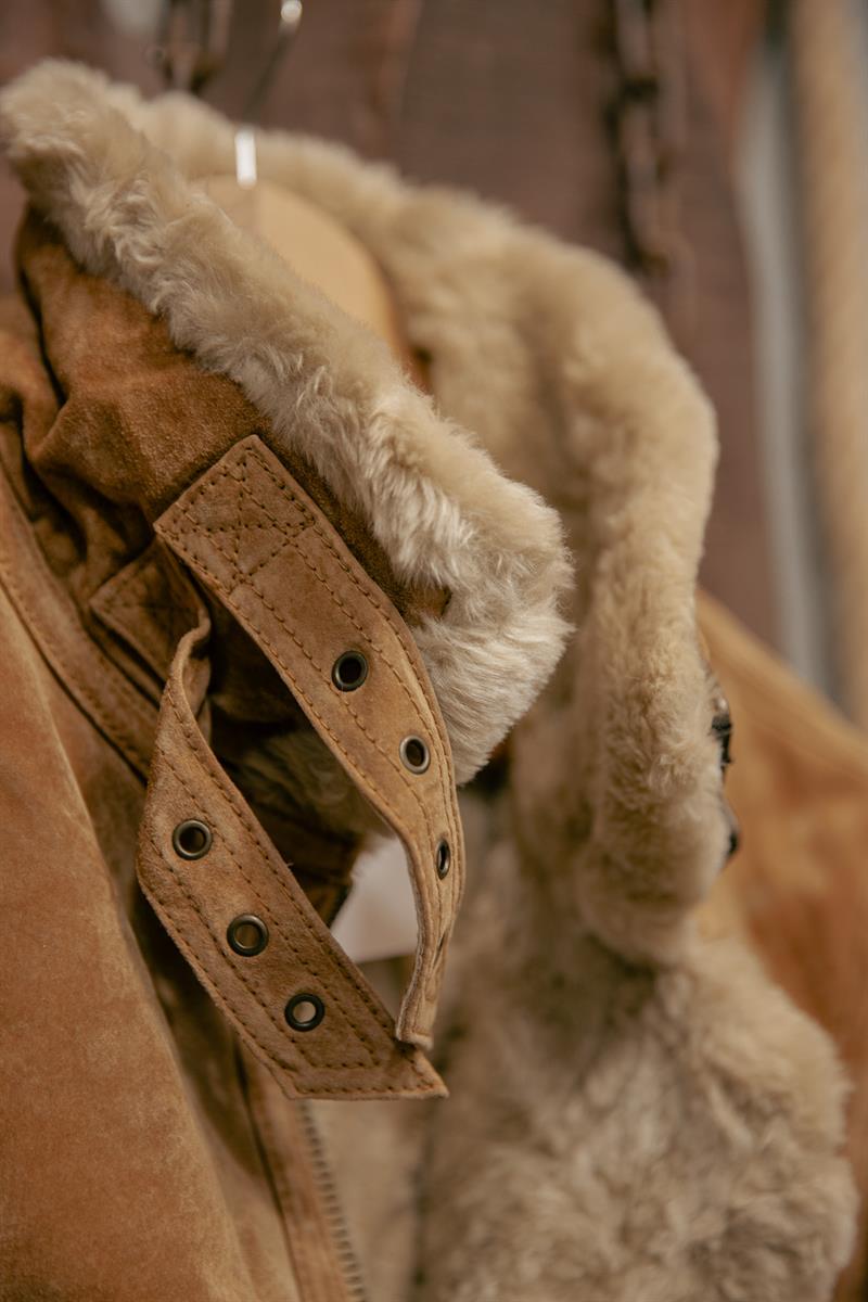 Vintage Kadın Aviator Flight Deri Ceket