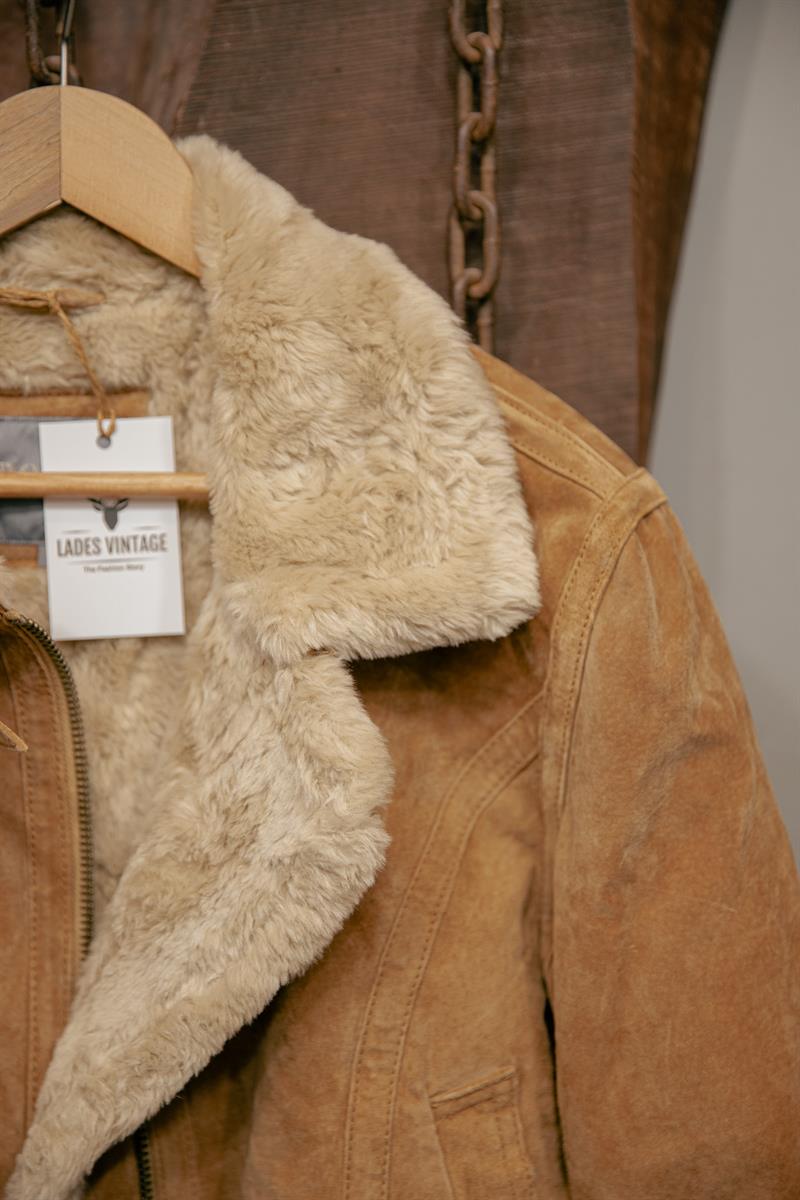 Vintage Kadın Aviator Flight Deri Ceket