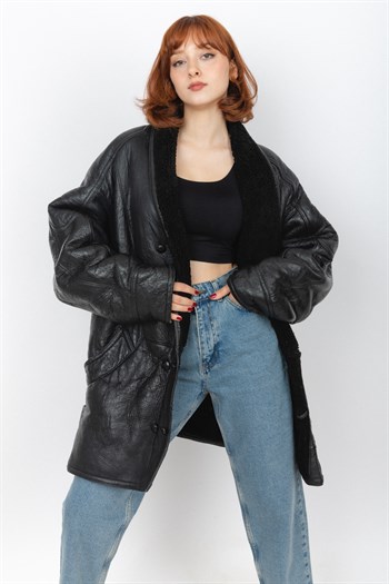 Vintage NAPA - Black Unisex Leather Jacket