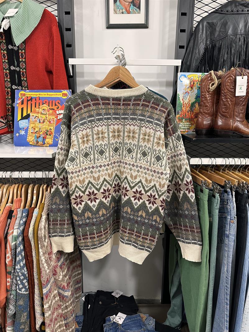 Vintage Shetland Örme Kazak
