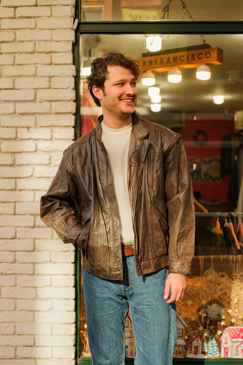 Vintage Trapper Bomber Unisex Deri Ceket
