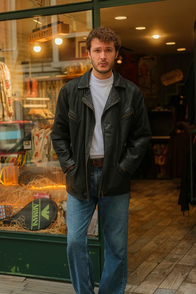 Vintage Unisex Biker Deri Ceket