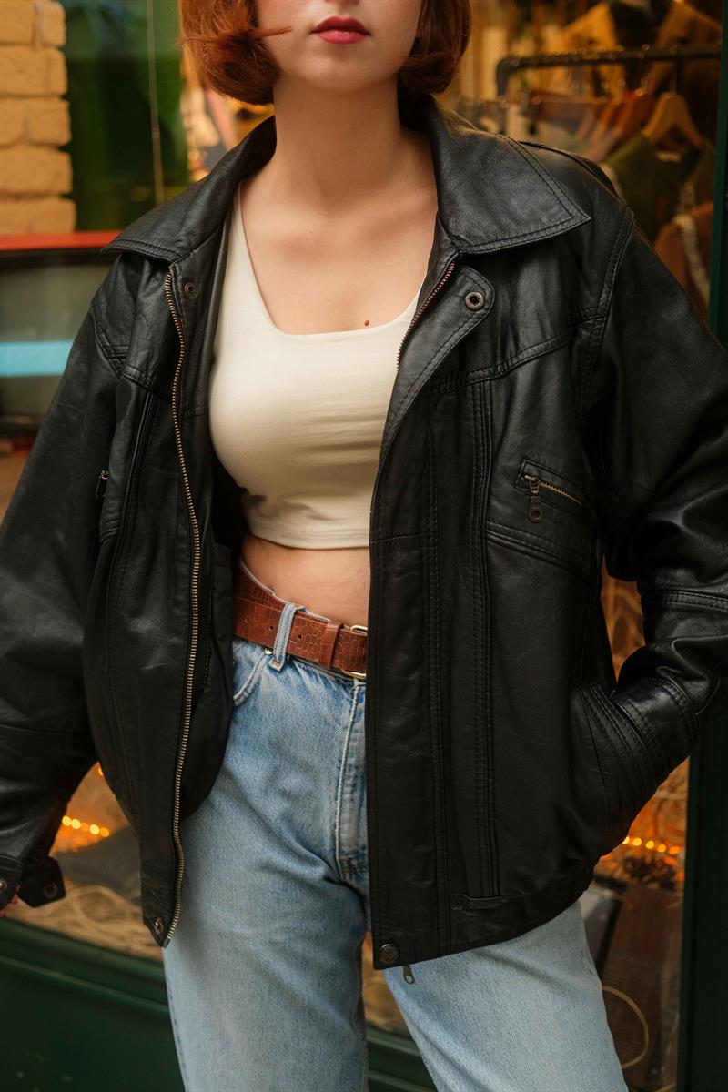 VİNTAGE UNİSEX BOMBER CEKET