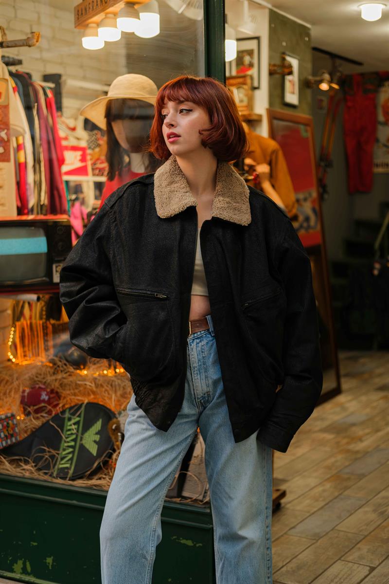 VİNTAGE UNİSEX BOMBER CEKET