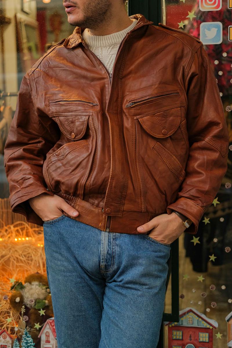 VİNTAGE UNİSEX BOMBER CEKET