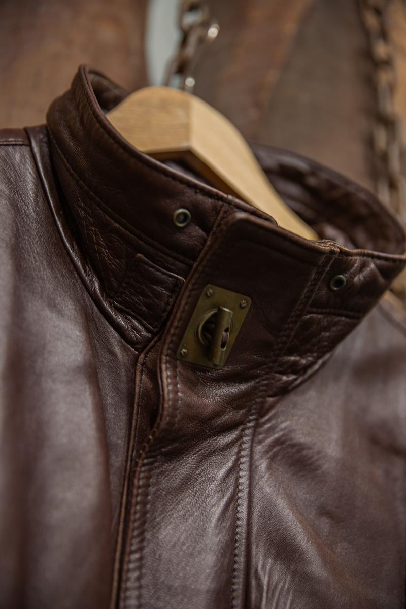 Vintage Unisex Bomber Deri Ceket