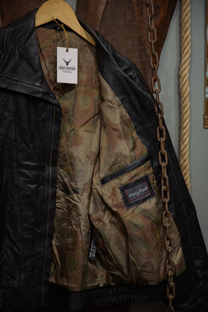 Vintage Unisex Bomber Deri Ceket
