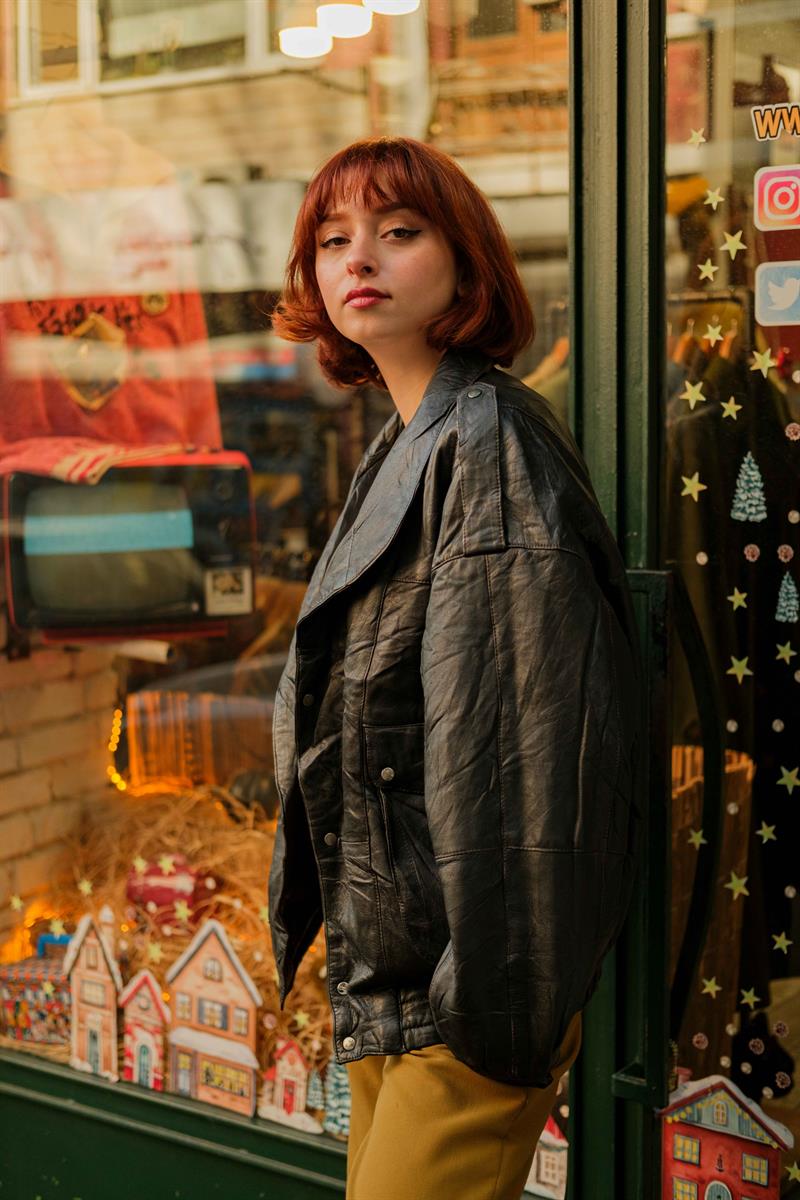VİNTAGE UNİSEX BOMBER DERİ CEKET