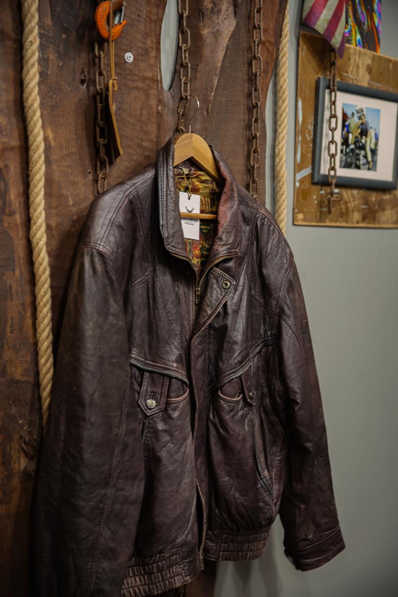VINTAGE UNISEX BOMBER DERİ CEKET