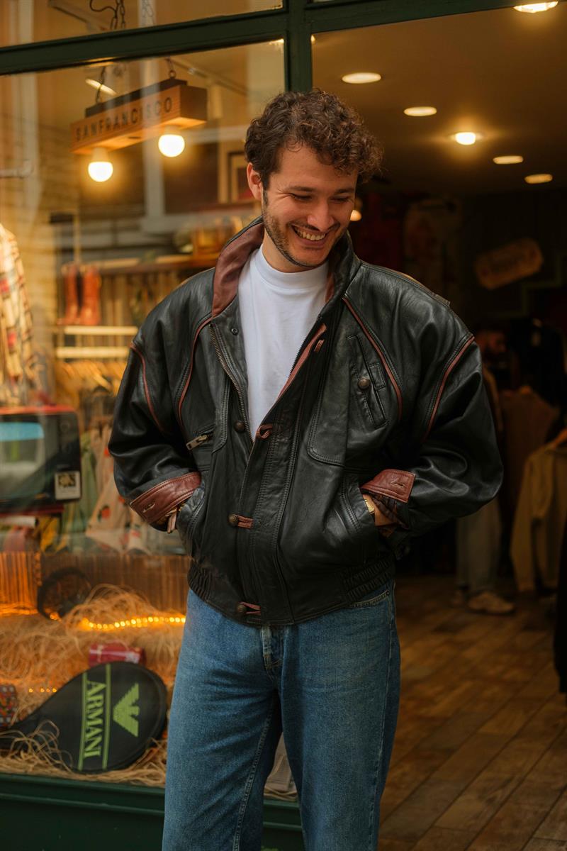 VİNTAGE UNİSEX BOMBER DERİ CEKET
