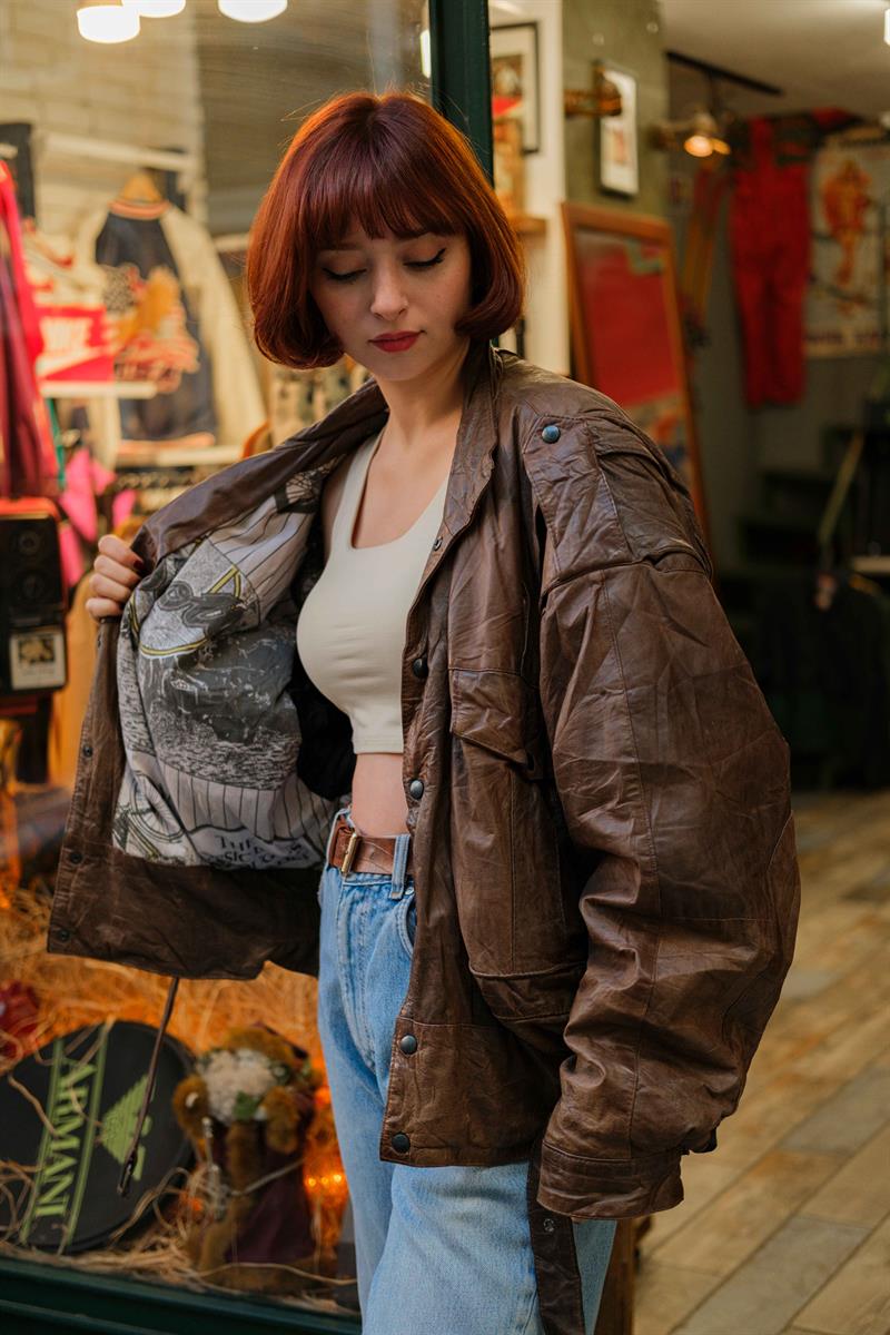 VİNTAGE UNİSEX İTALİAN BOMBER CEKET