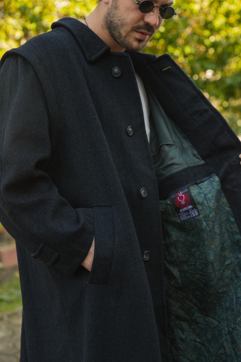 Vintage Unisex Kaşe Kaban
