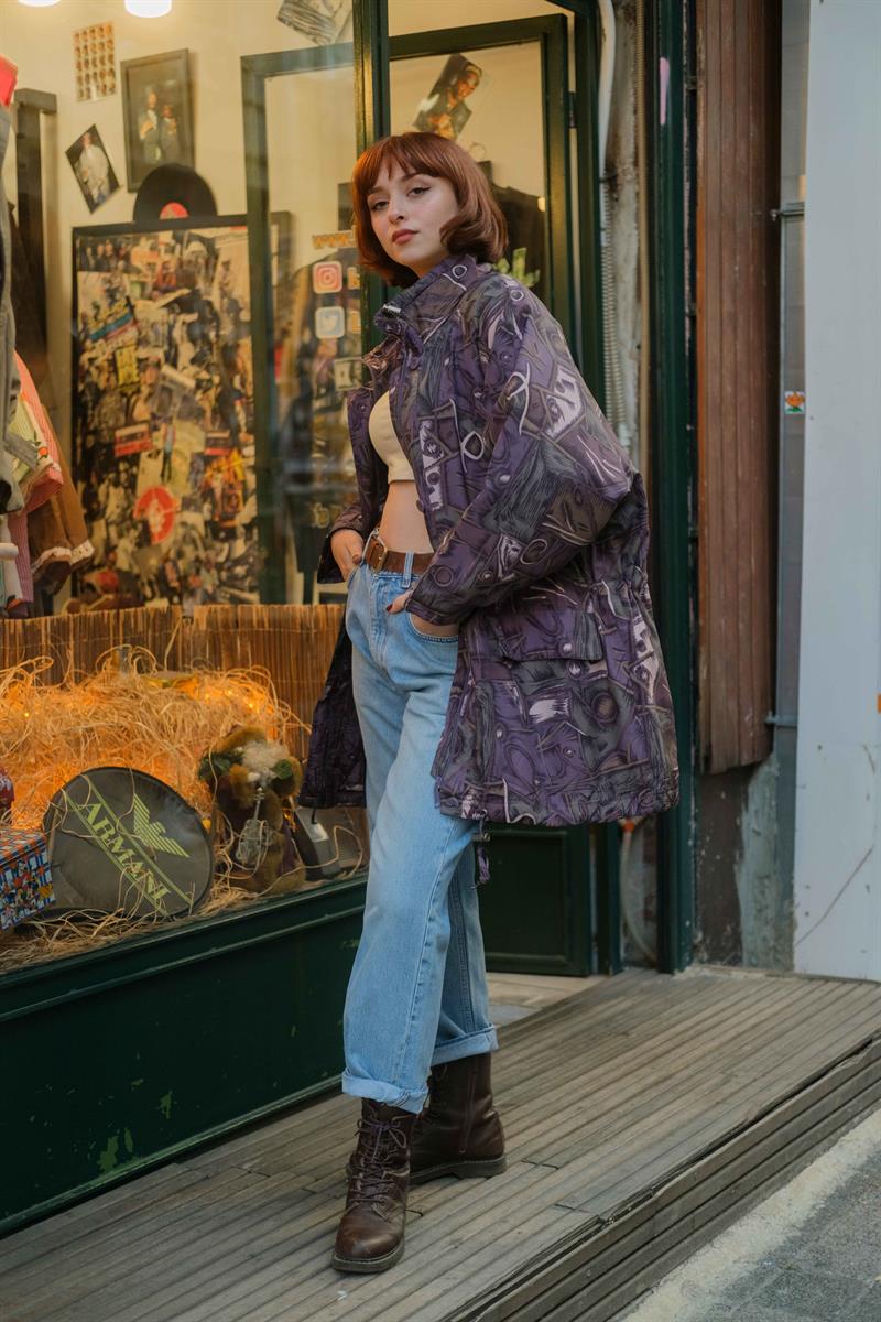 Vintage Unisex Renkli Mont