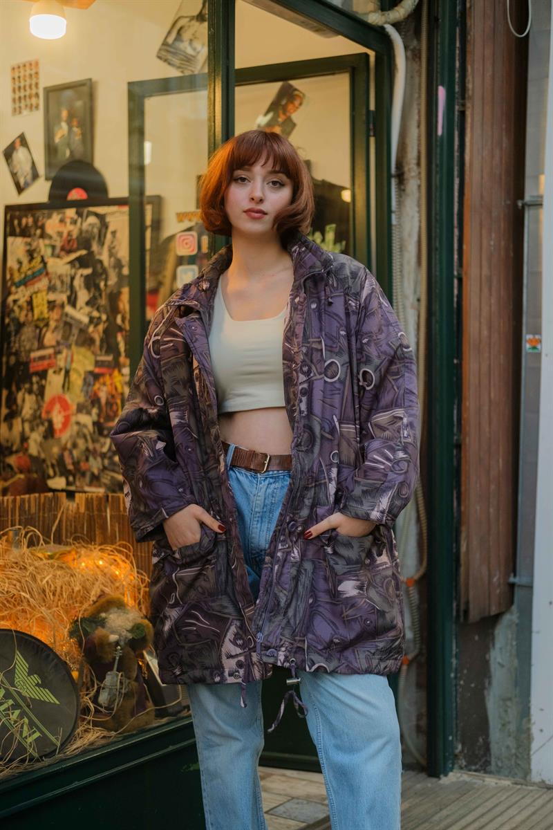 Vintage Unisex Renkli Mont
