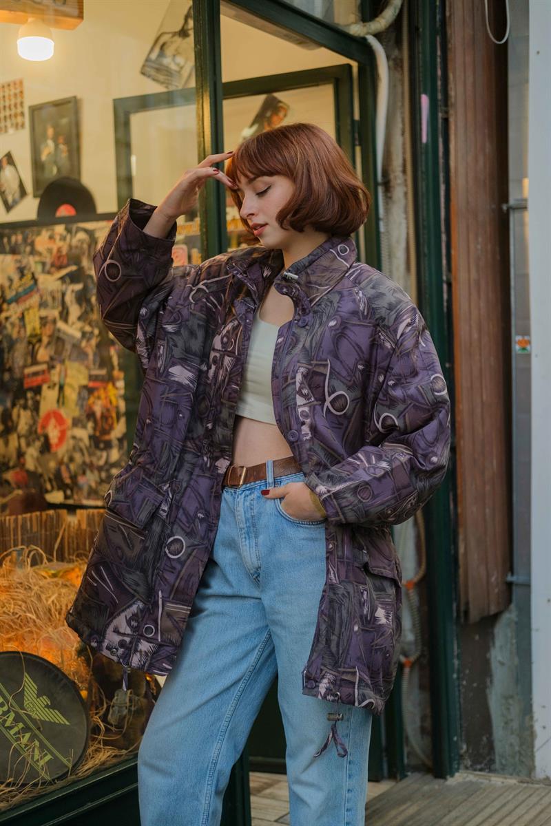 Vintage Unisex Renkli Mont