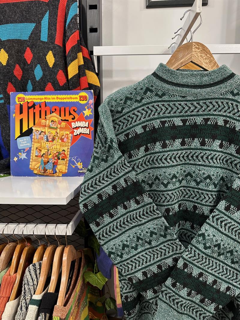 Vintage Yarı Boğazlı Unisex Kazak