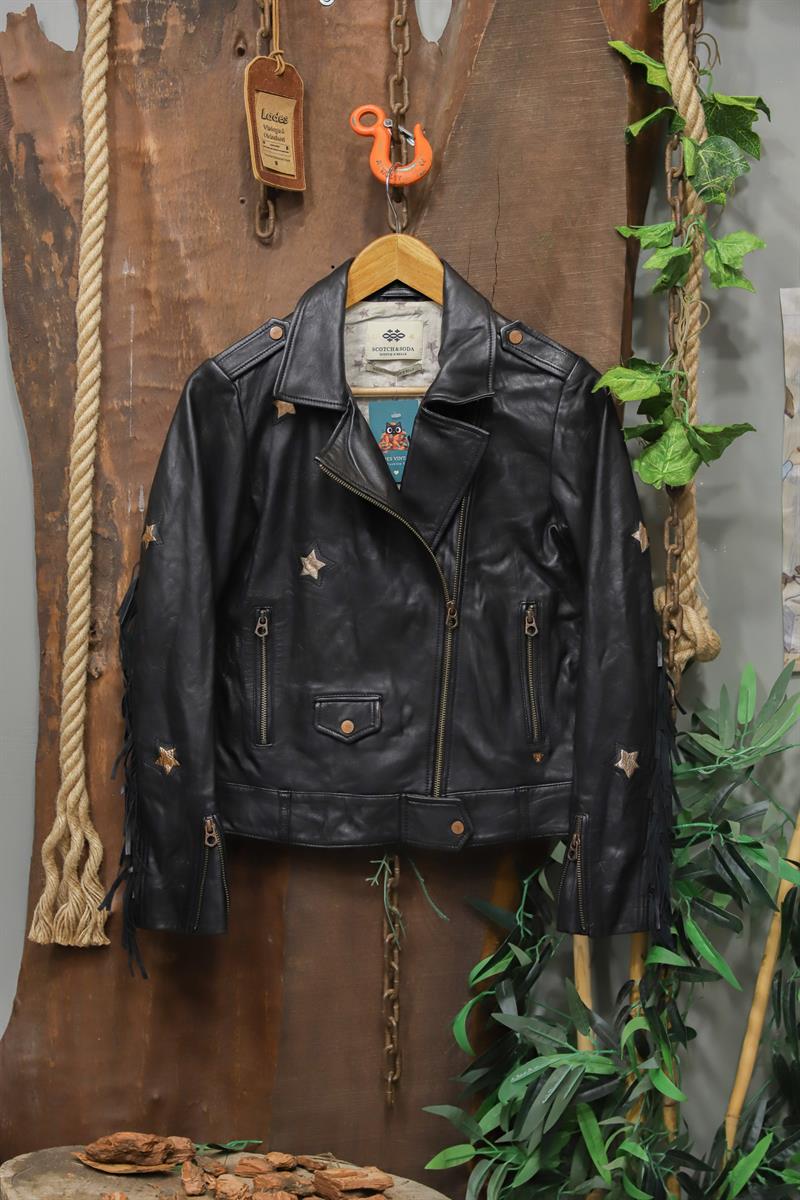 Western Püsküllü Moto Deri Ceket