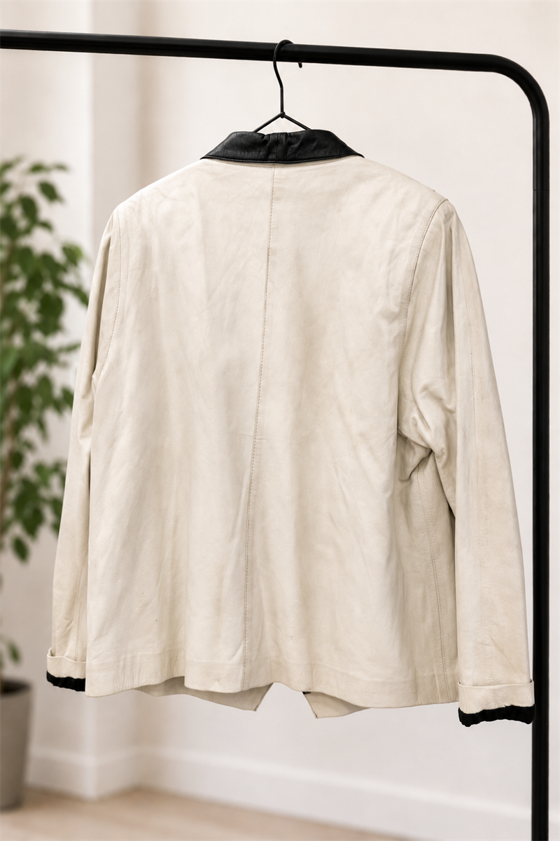 White&Black 1990s Blazer Deri Ceket