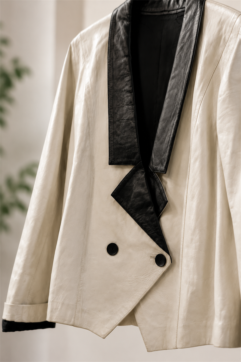 White&Black 1990s Blazer Deri Ceket