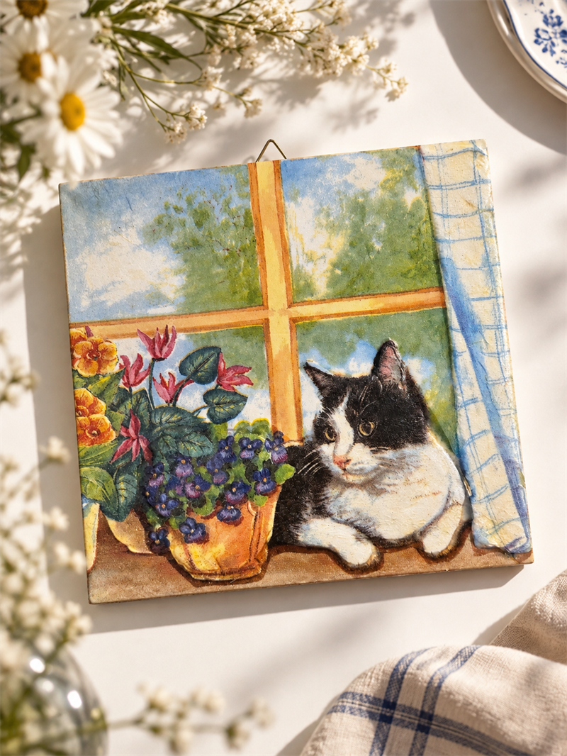 Window Cat - Vintage Seramik
