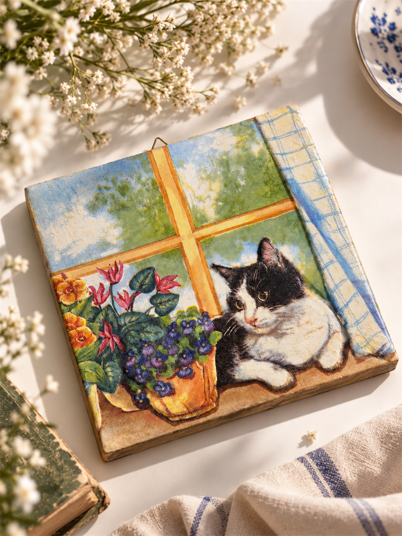 Window Cat - Vintage Seramik