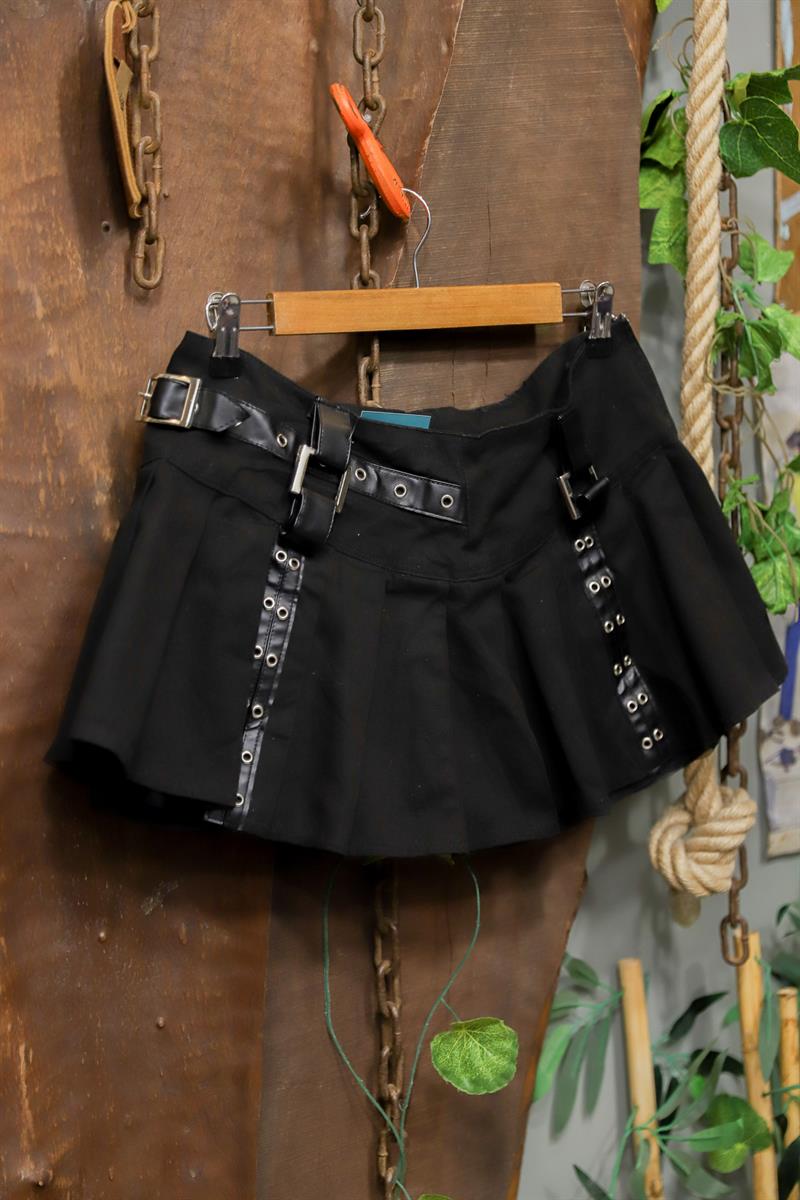 Y2K Black Pleated Etek