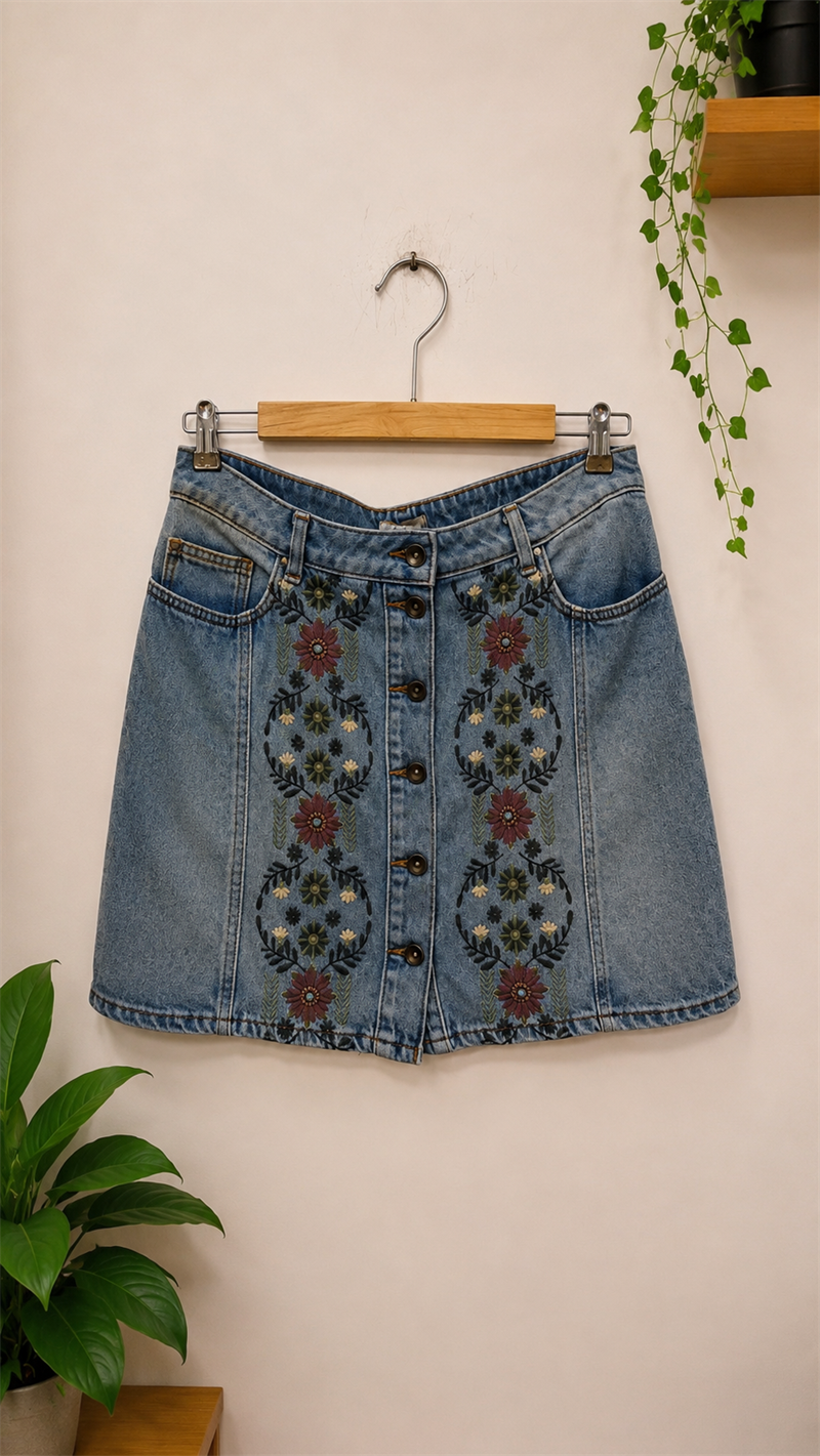 Y2K Bohem Denim Etek