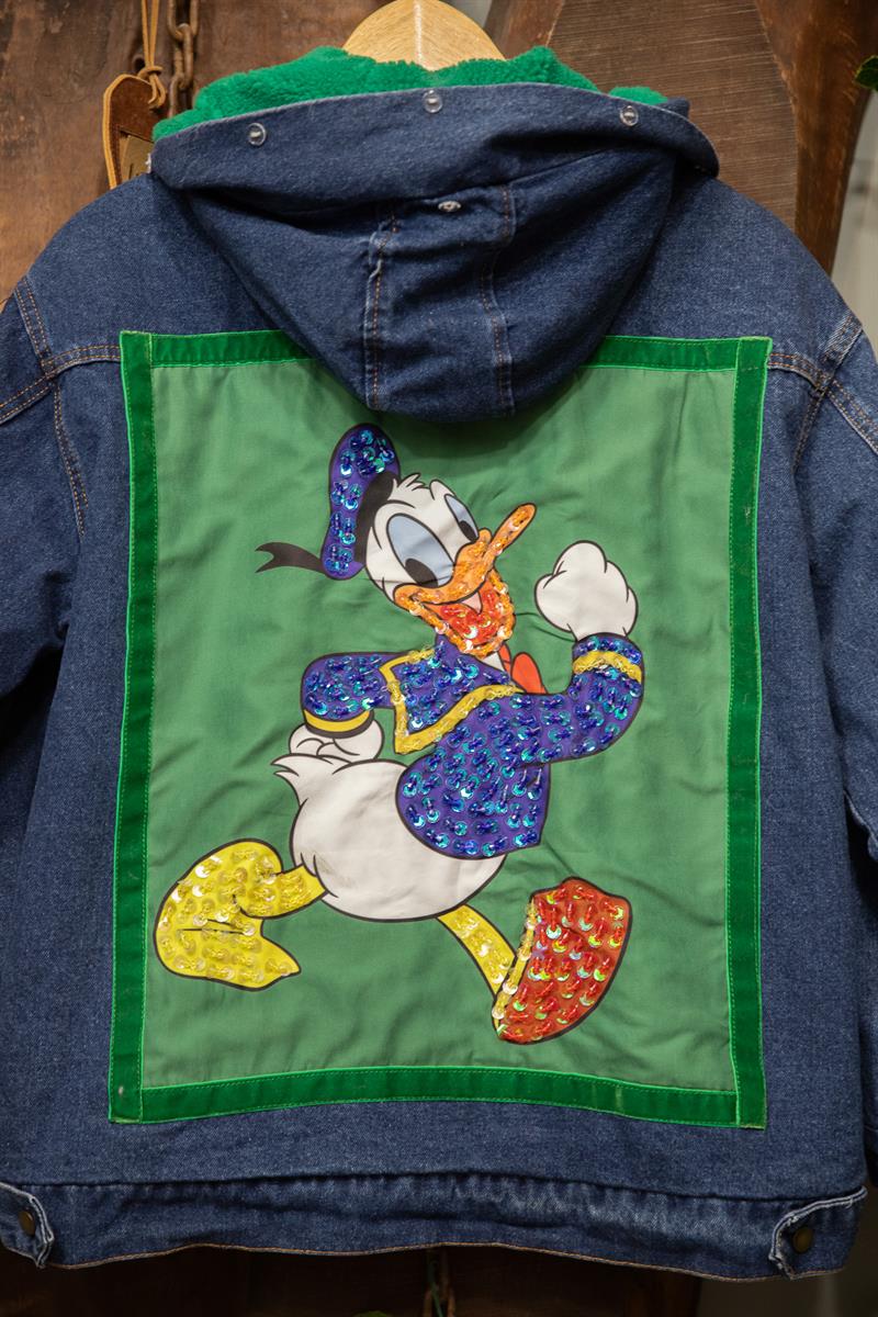 Y2K Cartoon Donald Duck Kot Ceket