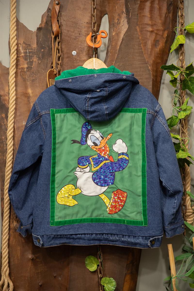 Y2K Cartoon Donald Duck Kot Ceket