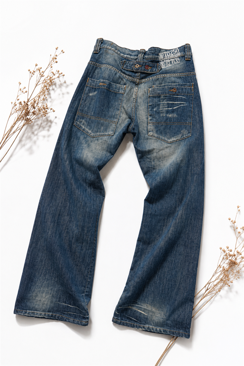 Y2K Cinch-Back Washed Loose Pantolon