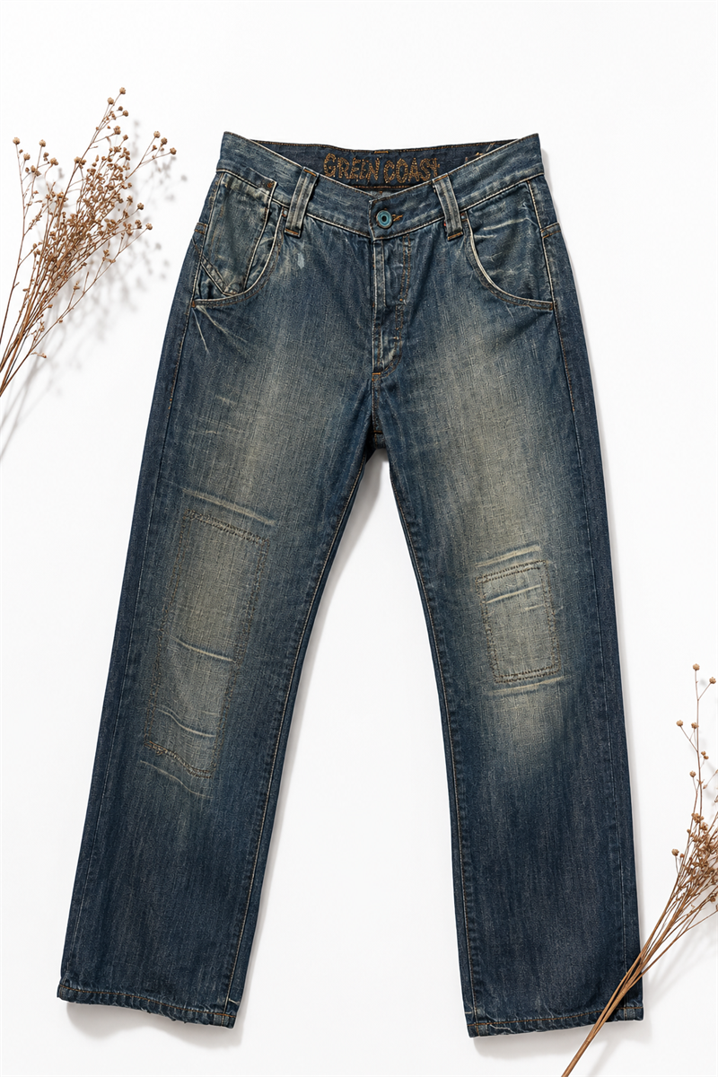 Y2K Cinch-Back Washed Loose Pantolon