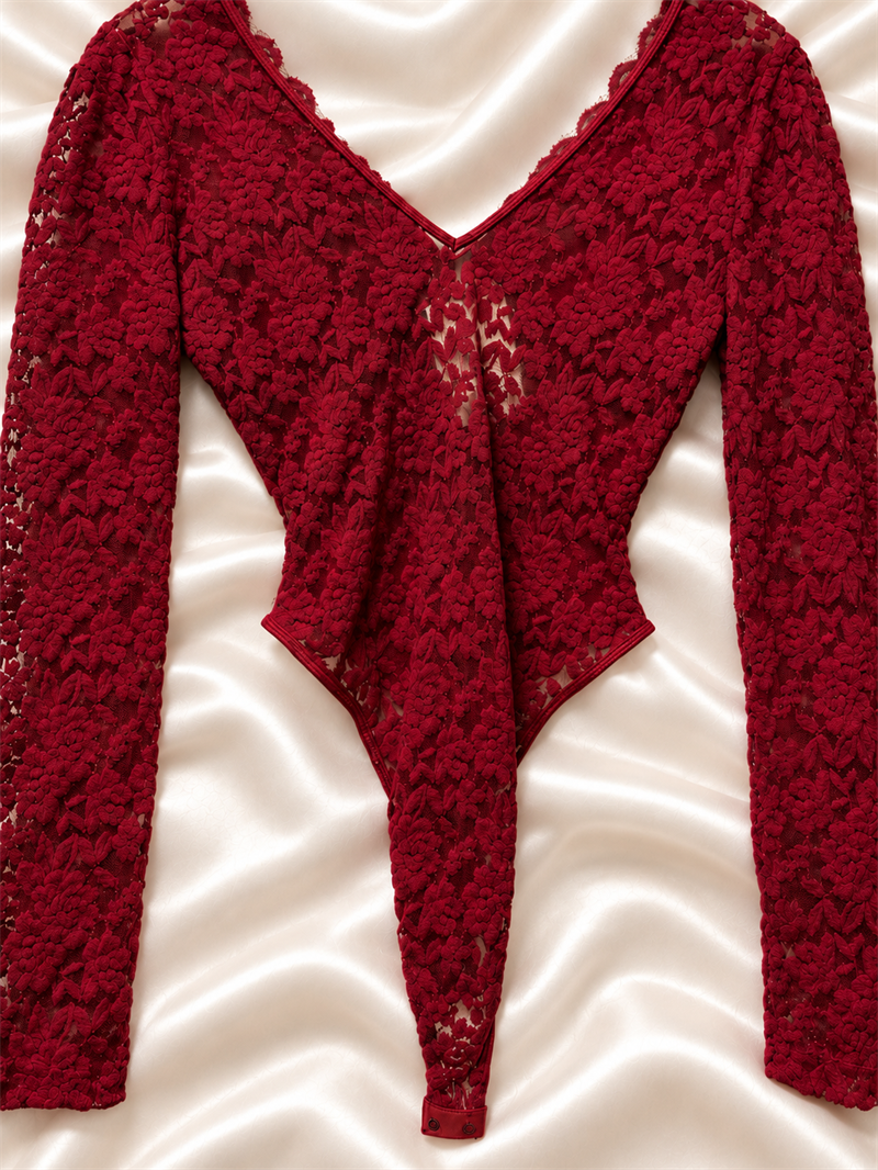 Y2K Dantelli&Büzgülü Bodysuit