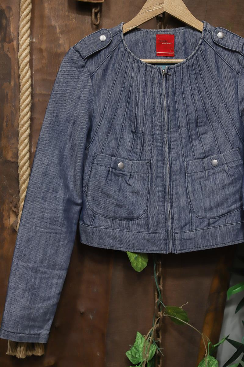 Y2K Eskitme Crop Kot Ceket