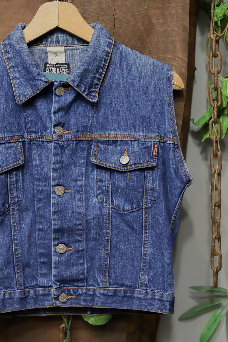 Y2K Festival Blue Denim Yelek