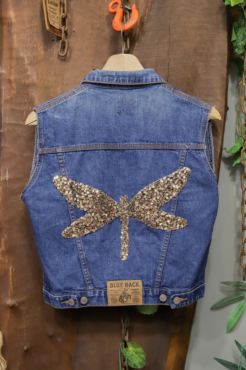 Y2K Festival Blue Denim Yelek