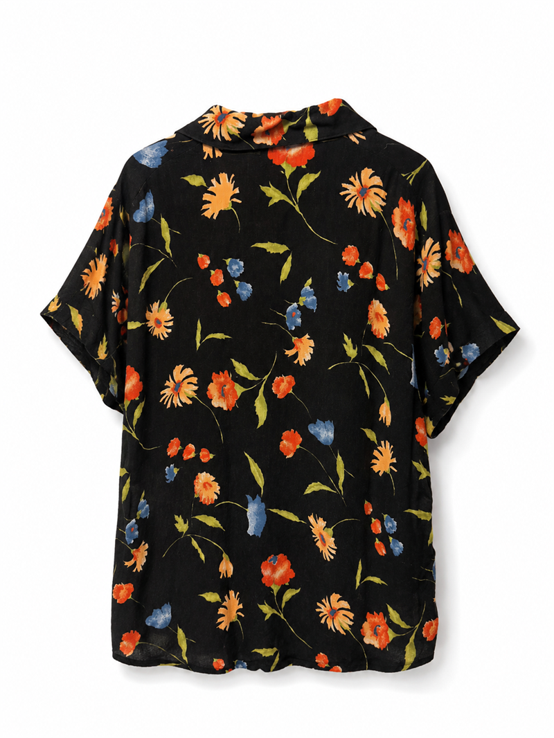 Y2K Floral Desenli Salaş Gömlek