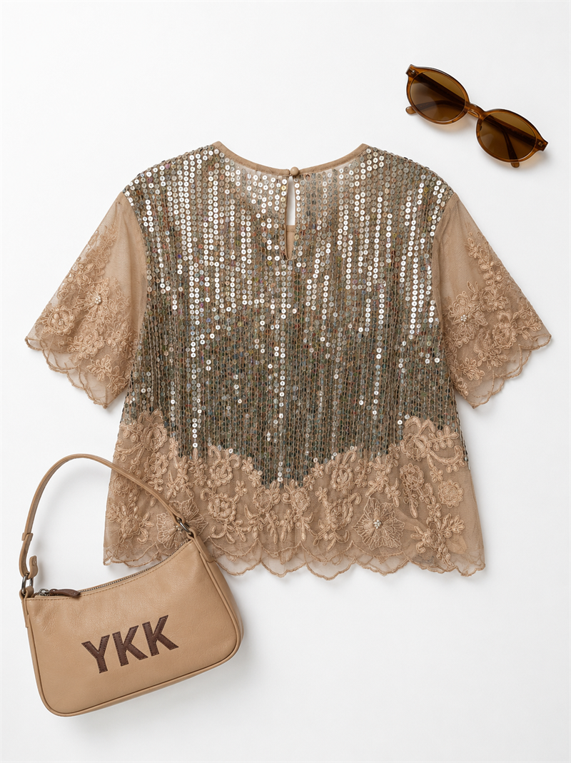 Y2K Glam&Flapper Dantelli Gece Bluz