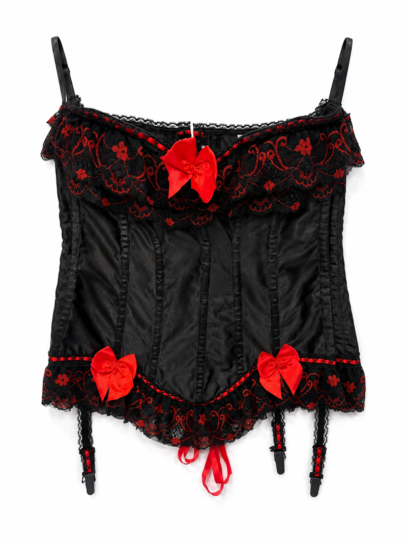 Y2K Gothi Lolita Süslemeli Korse