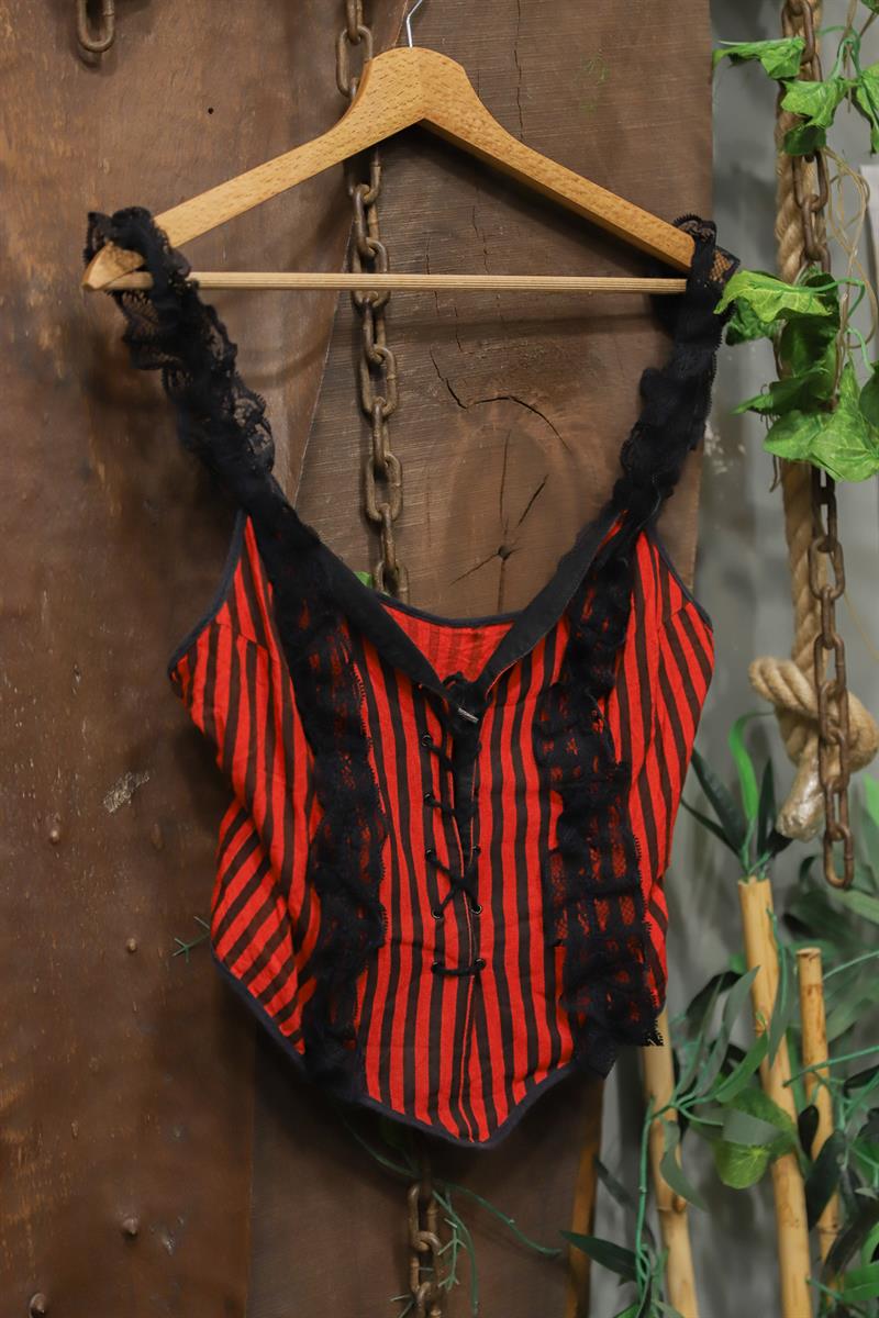 Y2K Gothic Dantel Bluz