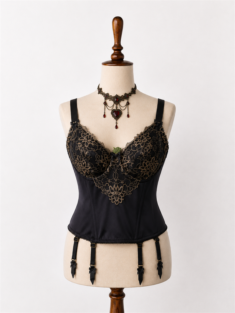 Y2K Gothic Dantelli Bustier