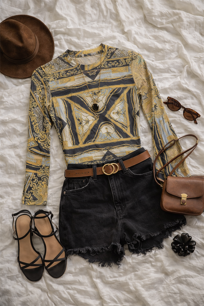 Y2K Leopard Transparan Top