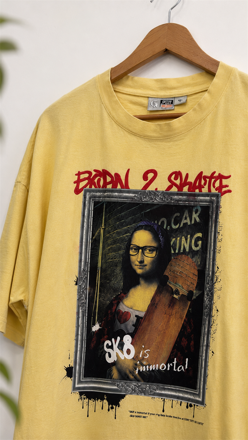 Y2K Mona Lisa Born2Skate Tişört