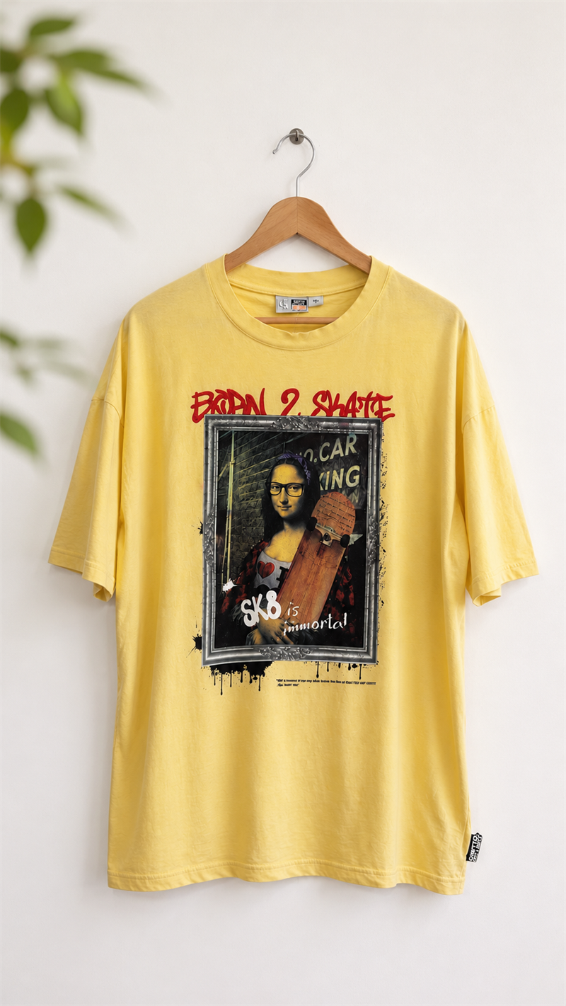 Y2K Mona Lisa Born2Skate Tişört