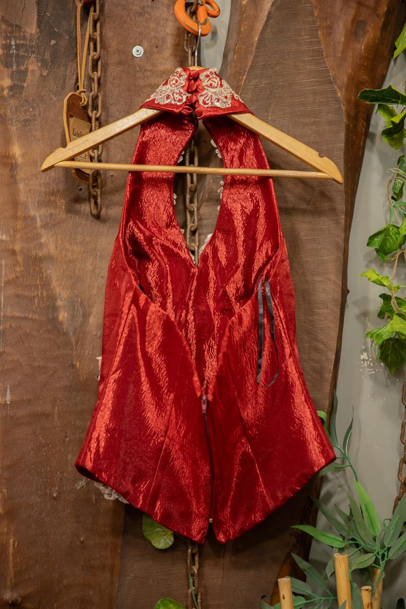 Y2K Party Burgundy Dantel Bustier