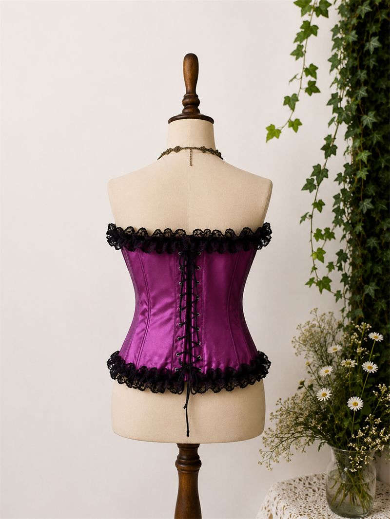 Y2K Purple Satin Korse