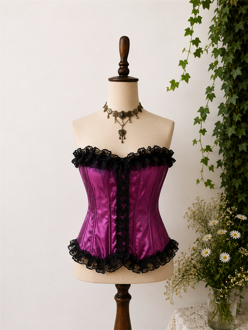 Y2K Purple Satin Korse