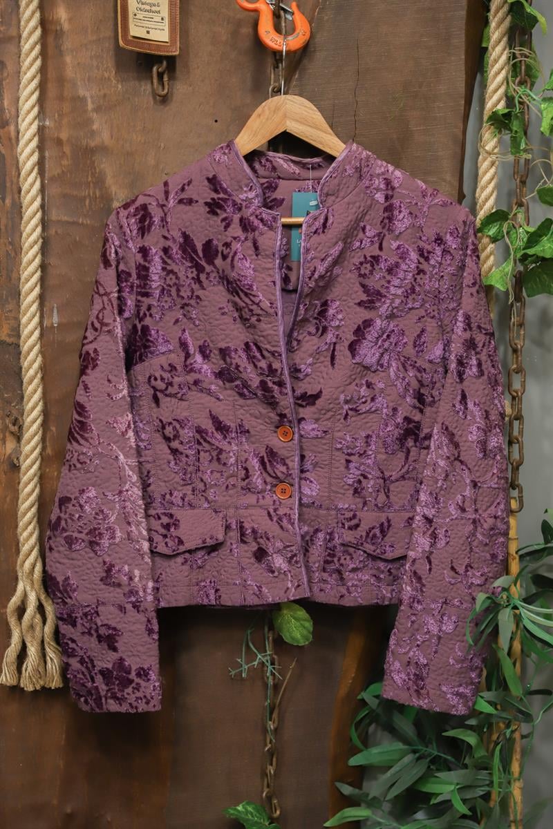 Y2K Purple Velvet Kadife Ceket