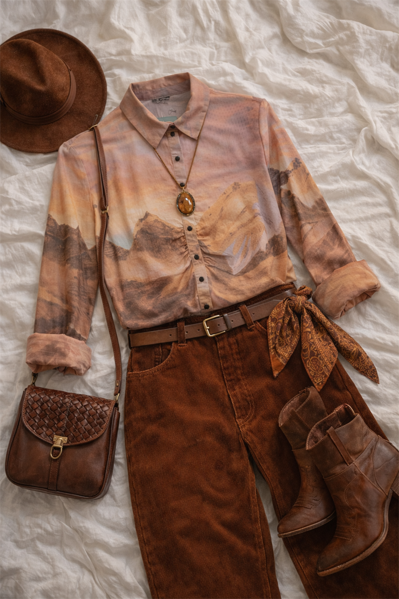 Y2K Sheer Sunset Transparan Bluz